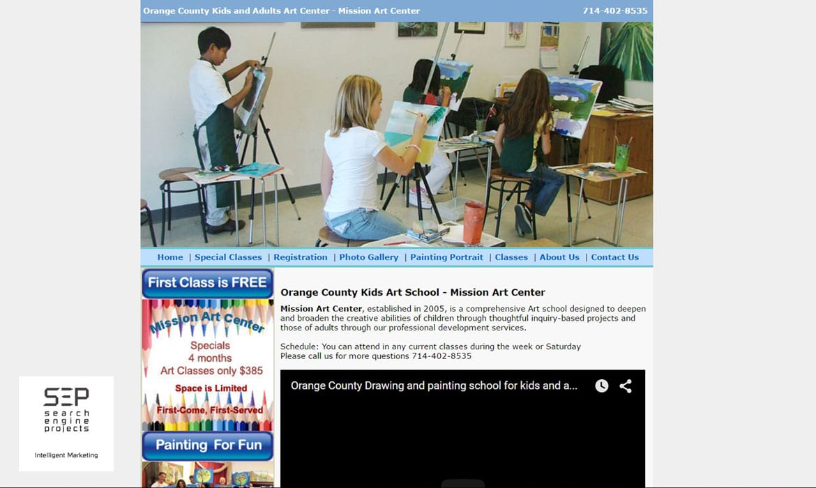 art school website before art school website before