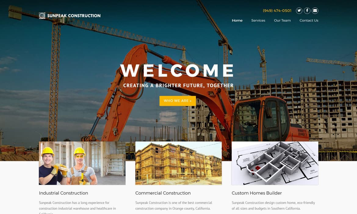 contractor marketing construction website