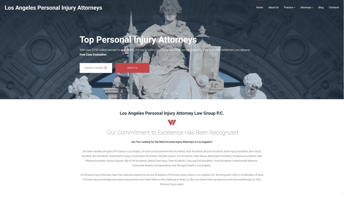 personal injury attorney website design