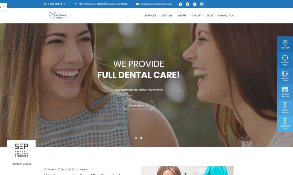 dental website design