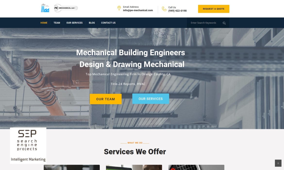 engineering website design